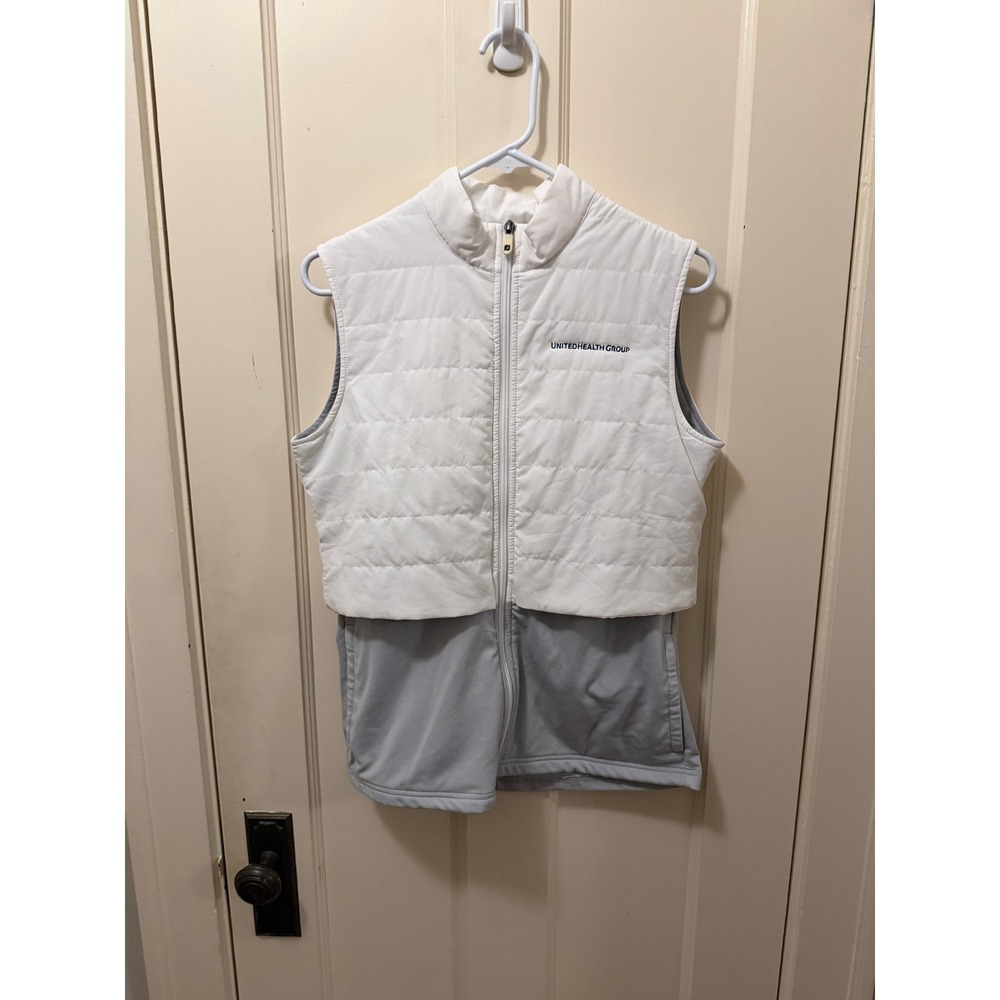 FootJoy Womens Hybrid Golf Vest White Gray Quilted Full Zip UnitedHealth Group S